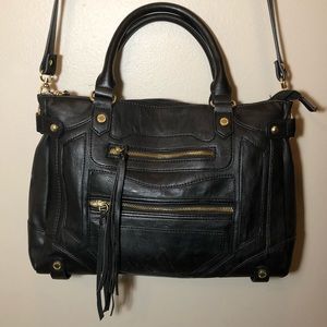 Steve Madden Black and Gold Satchel w Crossbody